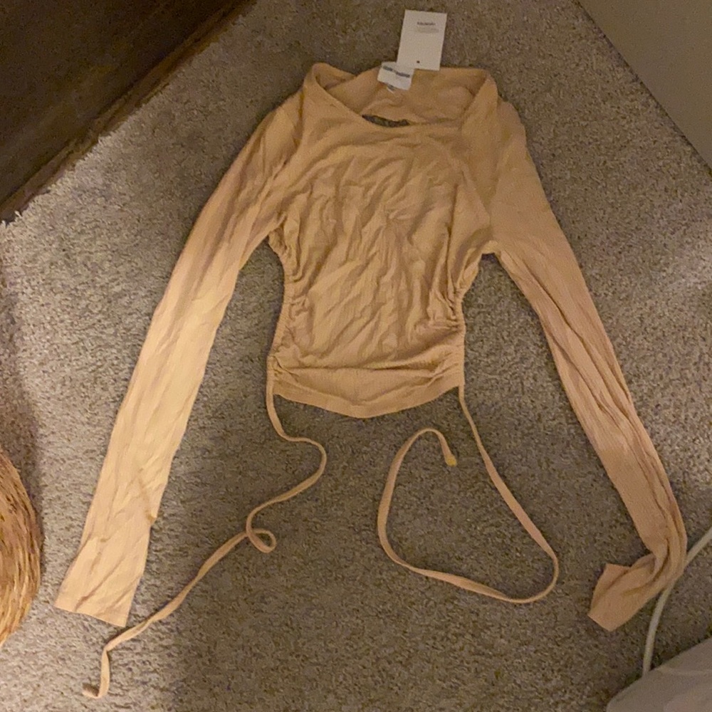 Backless Beige Wrap Top